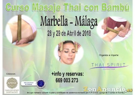Curso Masaje Thai con Bambú Marbella